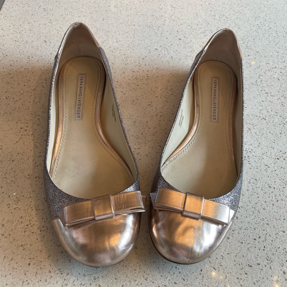 Vera Wang Rose Gold Bow Flats